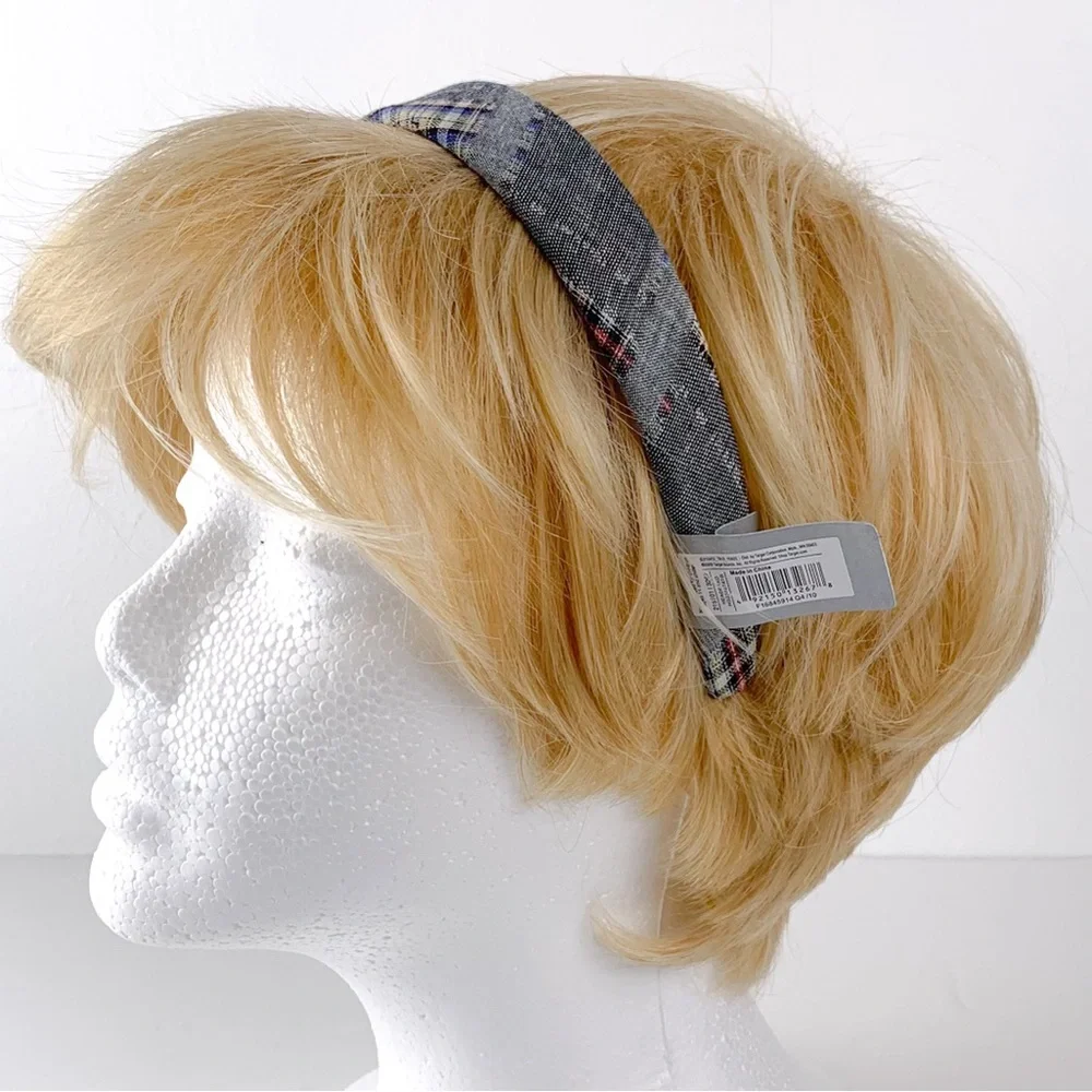 Plaid headband navy & white women’s 2009 Target mixed plaid print hair band